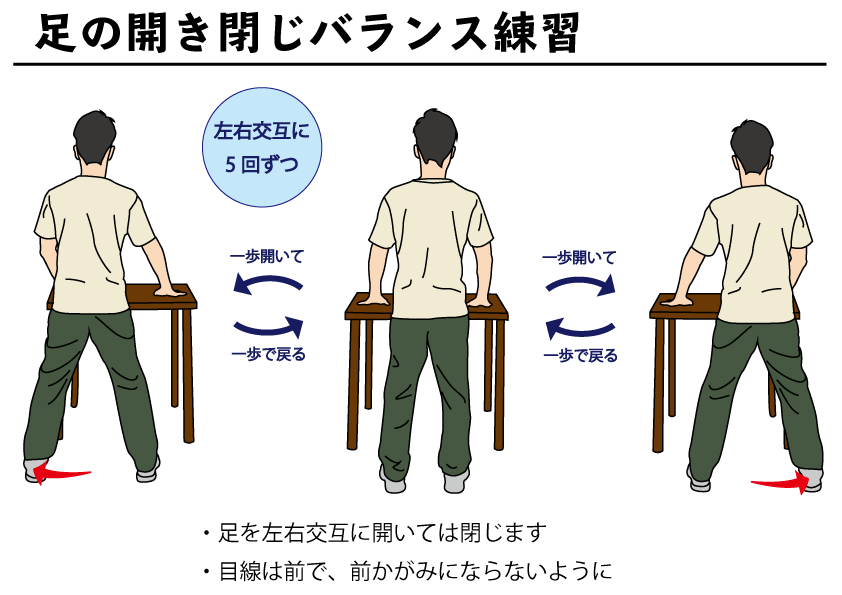 転倒予防 自主トレばんく 筋トレ ストレッチ リハビリの無料イラスト