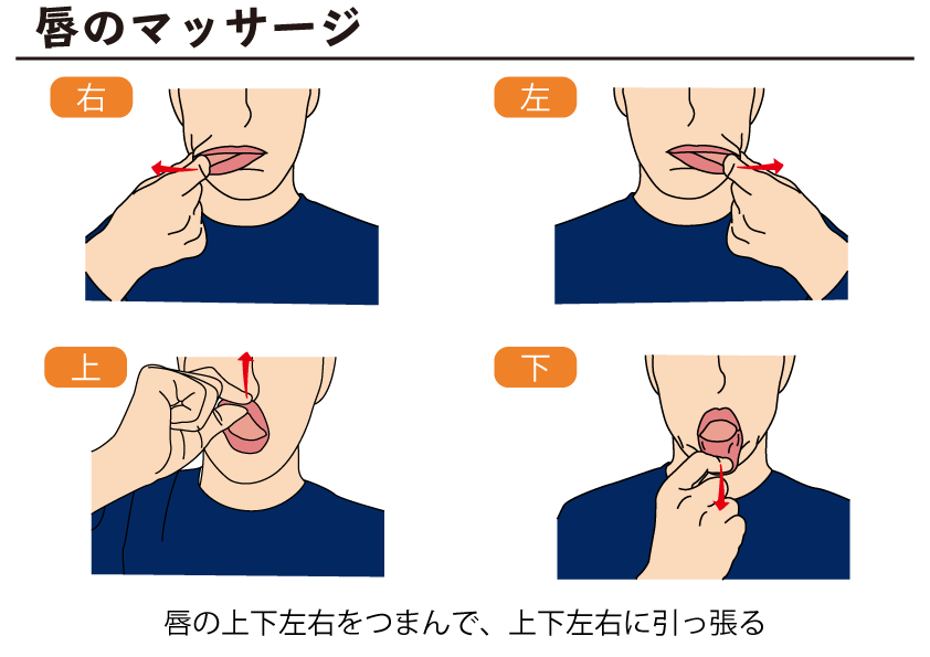 唾液腺マッサージ 自主トレばんく 筋トレ ストレッチ リハビリの無料イラスト