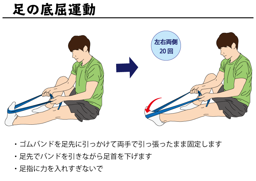 足 自主トレばんく 筋トレ ストレッチ リハビリの無料イラスト